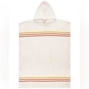 Classic Sandcloud Hooded Surf Poncho with Red and Yellow Stripes